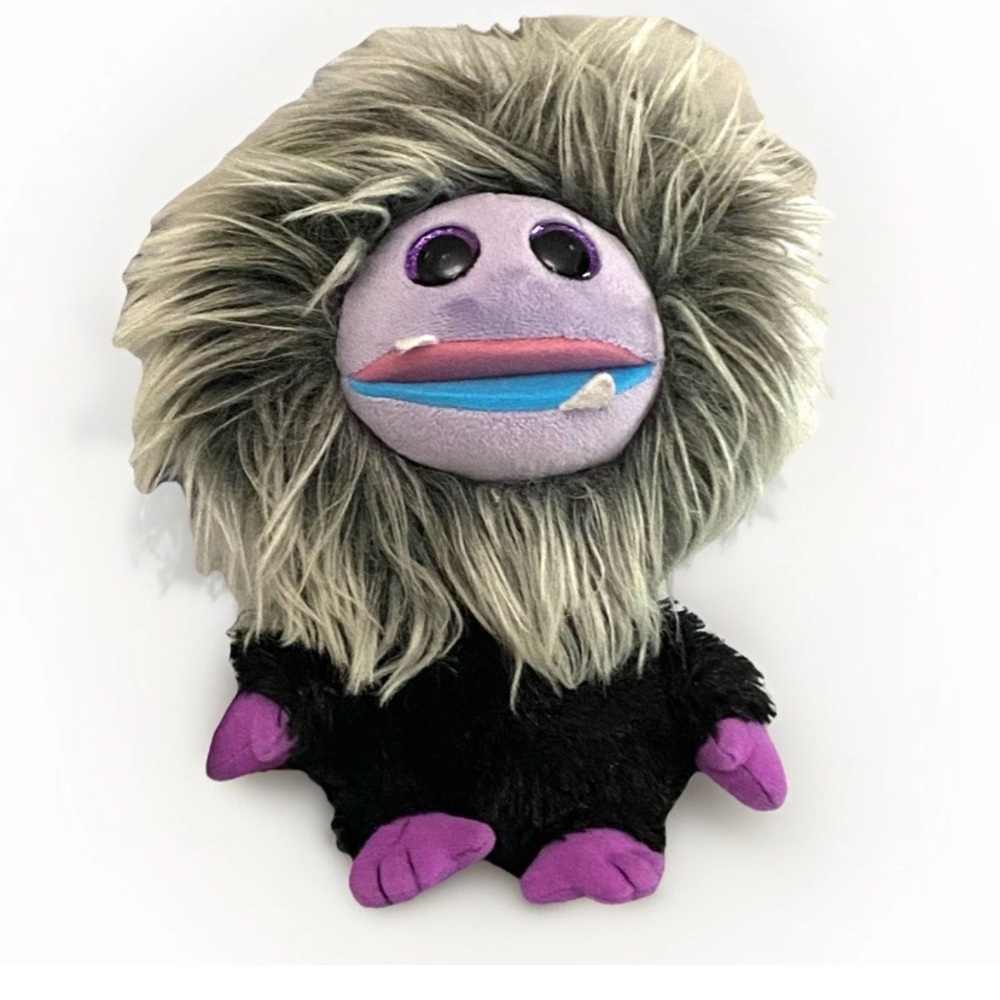 Ty Beanie Boos Frizzys JIPS the Monster Plush 7" Purple Glitter Eyes Collectable